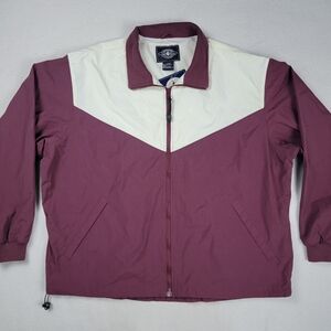Charles River Apparel Championship Windbreaker Jacket Men's Large Maroon White